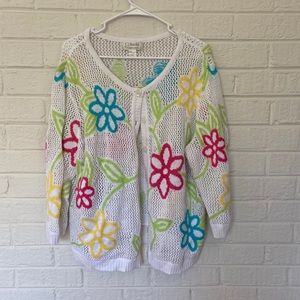 Net Floral Cardigan
